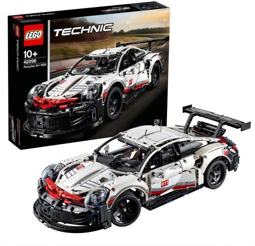 LEGO Technic Porsche 911 RSR set 42096 immagine del modello costruito e della confezione