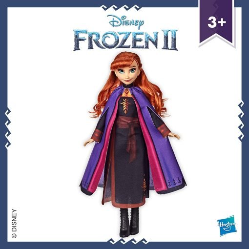 , Hasbro Frozen Disney Anna, Fashion Doll con Capelli Lunghi e Abito Blu, Ispirata al Film Frozen 2