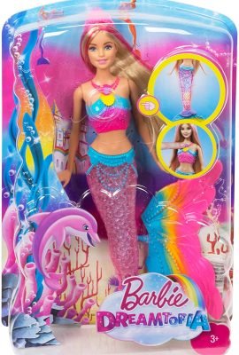 Barbie sirena arcobaleno immagine della confezione completa della bambola giocattolo della Mattel