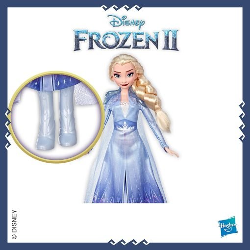 Hasbro Frozen Disney Elsa Fashion Bambola con Capelli Lunghi e Abito Blu, Ispirata al Film Frozen 2 - immagine 2