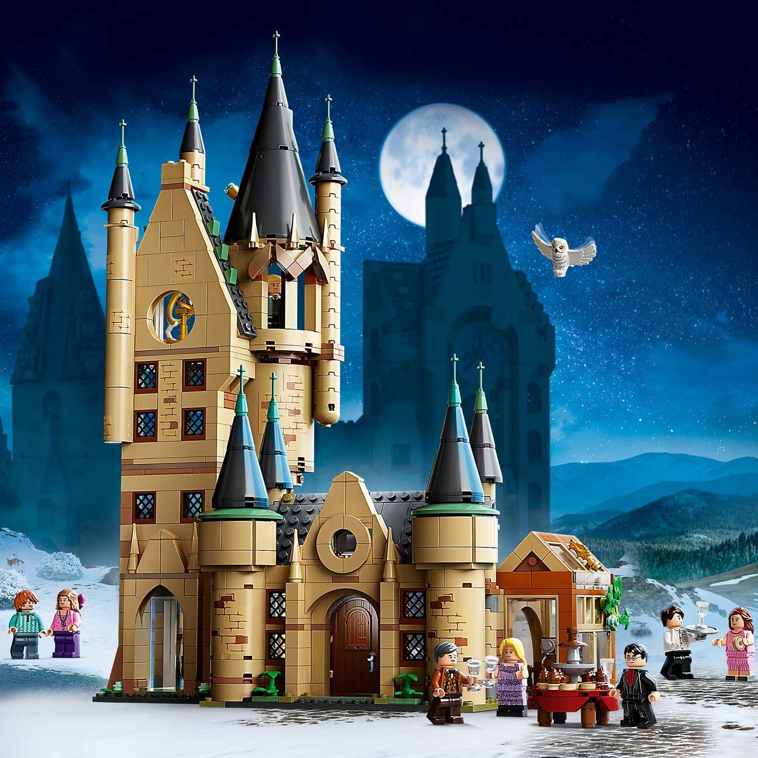Modello di Castello Giocattolo Compatibile con i Playset La Sala Grande e Il Platano Picchiatore LEGO Harry Potter Torre di Astronomia di Hogwarts 75969 