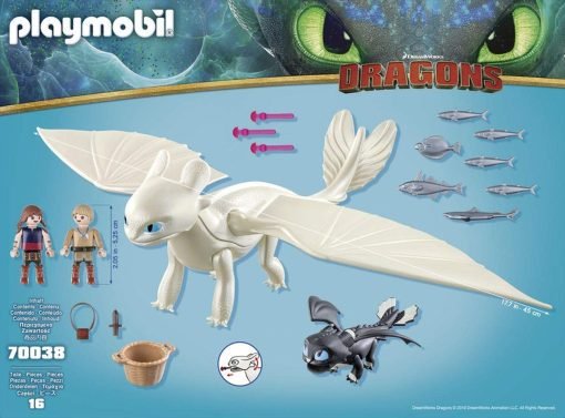 , Playmobil Dragons Dragon Trainer Furia Chiara con Baby Dragon e Bambini 70038