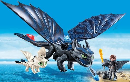 , Playmobil Dragons Dragon Trainer Sdentato e Hiccup con Baby Dragon 70037