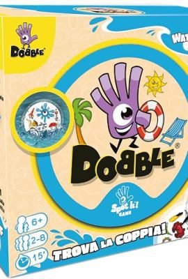 Asmodee - Dobble: Waterproof, Pack Ecosostenibile - Gioco di Carte per Tutta la Famiglia, Resistente all’Acqua, 2-5 Giocatori, 6+ Anni, Edizione in Italiano
