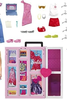 Barbie- Armadio dei Sogni Playset con bambola bionda, largo più di 60cm, 30+outfit e accessori, Giocattolo per Bambini 3+Anni,HGX57