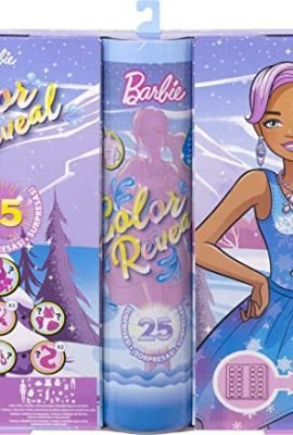 Barbie - Color Reveal, Calendario d'Avvento con sorprese, accessori e bambola Barbie, Giocattolo per Bambini 3+ Anni, HJD60