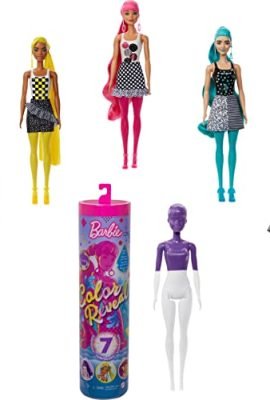 Barbie Color Reveal -Serie Monocolor, Bambola con 7 Sorprese, Assortimento Casuale, Giocattolo per Bambini 3+ Anni, GTR94