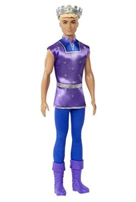 Barbie Dreamtopia - Bambola Ken, Principe dai capelli biondi, con corona dorata e look blu, Giocattolo per Bambini 3+ Anni, HLC23