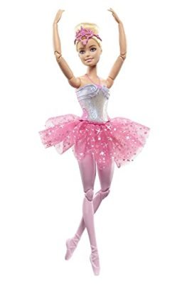 Barbie Dreamtopia Luci Scintillanti - Bambola Ballerina Magica dai Capelli Biondi, con Coroncina e Tutù Rosa, Giocattolo per Bambini 3+ Anni, HLC25