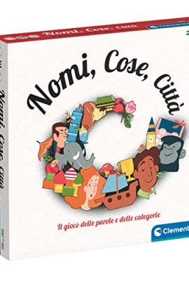 Clementoni- Nomi, Cose, Città Tavolo, società per Tutta la Famiglia, Gioco di vocaboli, 2-6 Giocatori, Bambini 7 Anni+, Made in Italy, Multicolore, 16634