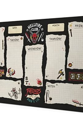 Grupo Erik: Planning da Tavolo A4 Stranger Things, To Do List Planner settimanale 54 fogli a strappo, 21 x 29,7 cm, Agenda Organizer da scrivania