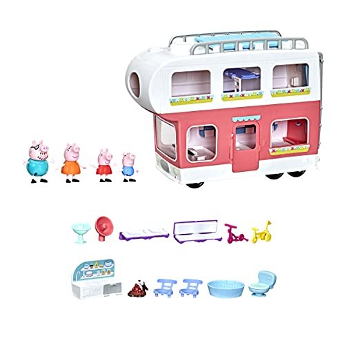 Hasbro Peppa Pig: Casa Notte E Giorno Con 3 Personaggi + Set Famiglia 4 Figure, Giocattolo Prescolare 3+ Anni