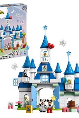 LEGO 10998 DUPLO Disney Castello Magico 3 in 1, Giocattolo Speciale con Figure di Topolino, Minnie, Paperino e Paperina, Regali di Natale per Bambini e Bambine, Giochi Serie 100° Anniversario Disney