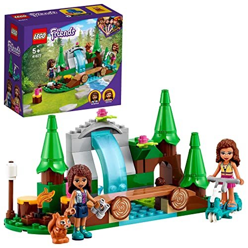 LEGO 41677 Friends La Cascata nel Bosco, Set di Costruzioni per Bambini di 5 Anni con le Mini Bamboline di Andrea e Olivia