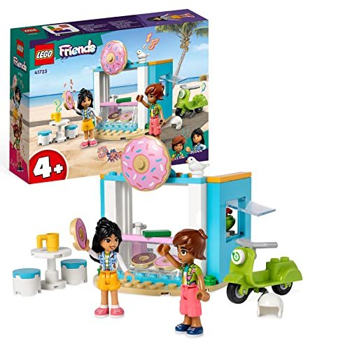 LEGO 41723 Friends Negozio di Ciambelle, Giochi per Bambine e Bambini dai 4 Anni in su con Mini Bamboline Liann e Leo e Scooter, Personaggi Serie 2023