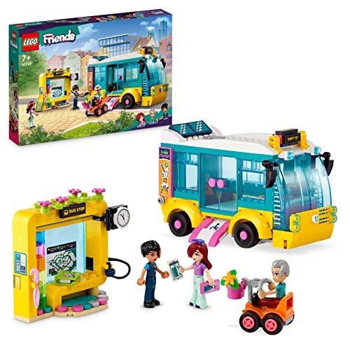 LEGO 41759 Friends L’Autobus di Heartlake City, Bus Giocattolo per Bambini e Bambine dai 7 Anni, Veicolo dell'Amicizia con Mini Bambolina Paisley, Idea Regalo, Esclusiva Amazon