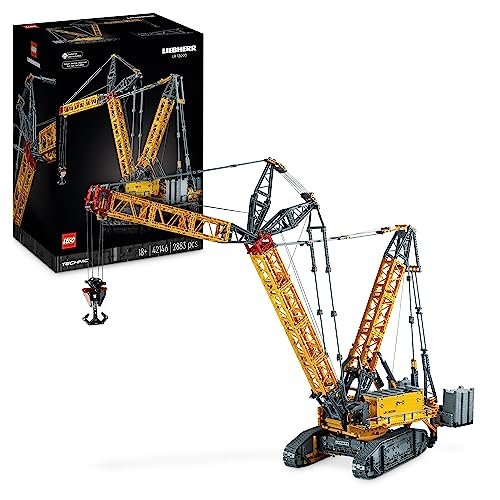 LEGO 42146 Technic Gru Cingolata Liebherr LR 13000, Kit di Modellismo per Adulti, Veicolo da Cantiere Telecomandato con App Control+ e Sistema con Argano e Braccio Oscillante, Idee Regali Natale