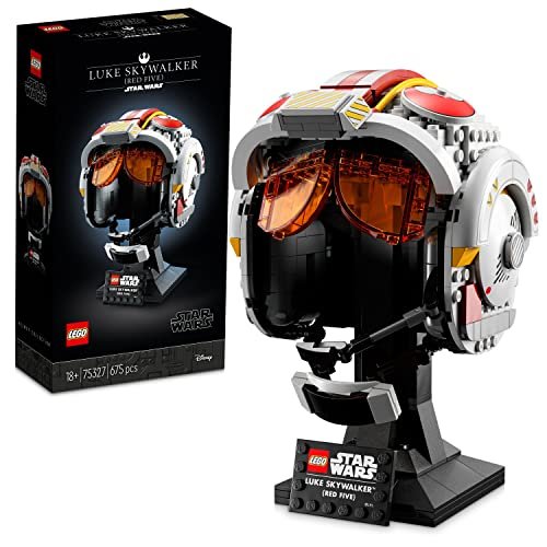 LEGO 75327 Star Wars Casco di Luke Skywalker (Red Five), Kit Modellismo Adulti, Elmo da Collezione, Idea Regalo da Esposizione per Uomo e Donna Fan di Guerre Stellari