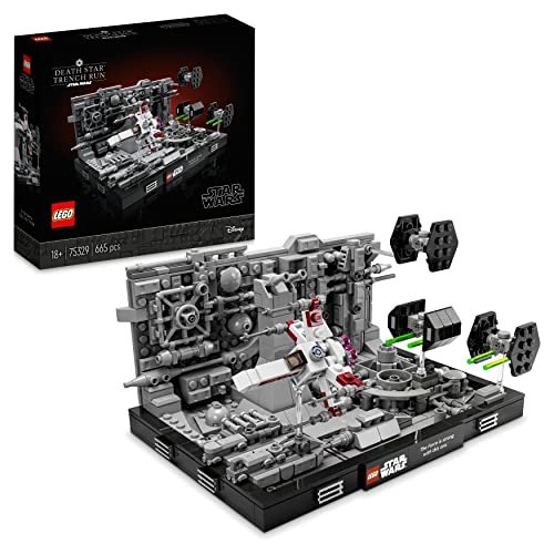 LEGO 75329 Star Wars Diorama Volo sulla Trincea della Morte Nera, Kit Modellismo per Adulti a Tema Guerre Stellari, Idea Regalo da Arredo per Uomo o Donna con Caccia TIE Advanced di Darth Vader