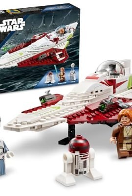LEGO 75333 Star Wars Jedi Starfighter di Obi-Wan Kenobi, Modellino da Costruire di Astronave Giocattolo da l'Attacco dei Cloni con Spada Laser, Figura di Droide R4-P17 e Minifigure Personaggio Taun We