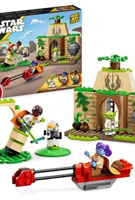 LEGO 75358 Star Wars Tempio Jedi su Tenoo con Maestro Yoda, Giochi da Costruire per Bambini e Bambine dai 4 Anni in su con Spade Laser Giocattolo, Figura di Droide e Speeder Bike