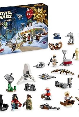 LEGO 75366 Star Wars Calendario dell'Avvento 2023 con 24 Regali tra cui 9 Personaggi, 10 Veicoli Giocattolo e 5 Iconici Mini-Modelli, Regalo per il Countdown di Natale per Bambini e Fan