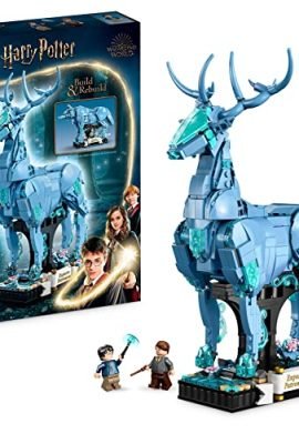 LEGO 76414 Harry Potter Expecto Patronum Set 2 in 1 con Figure Animali del Cervo e del Lupo, Accessorio per Decorazione Camera da Letto, Regali Magici per Adolescenti, Donne e Uomini