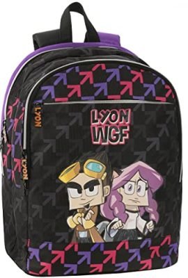 LYON GAMER 67002, Zaino Organizzato Bambini E Ragazzi, Nero/Viola, Taglia unica