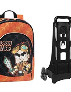 LYON GAMER Zaino Organizzato Trolley Staccabile New, Nero Arancio