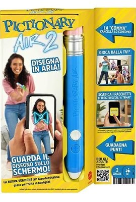 Mattel GamesPictionary Air 2, Gioco Divertente per Disegnare in Aria e Guardare la Propria Creazione Apparire sullo Schermo​​​, Giocattolo per Famiglie, Adulti e Bambini 6+ Anni, HNT74