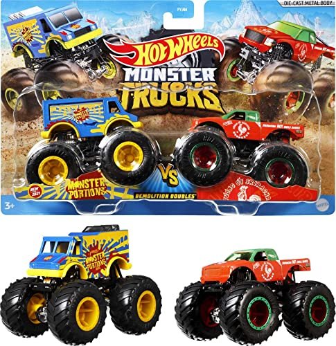 Mattel Hot Wheels FYJ64 - Modellino di Monster Truck Duos, Modelli assortiti, 1 pezzo