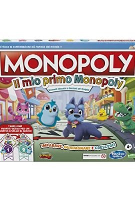 Monopoly - My First Monopoly, gioco da tavolo per bambini dai 4 anni in su, tavola a 2 lati, strumenti di apprendimento per famiglie, multicolore