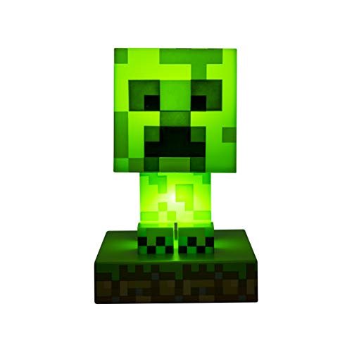 Paladone Minecraft Creeper 3D Icon Light BDP | Luce notturna o lampada da tavolo verde pixelata con licenza ufficiale | Idea regalo unica per i giocatori | Alimentato da 2 x AAA, PP6593MCF