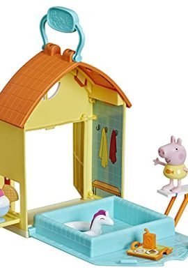 Peppa Pig Peppa's Adventures, playset La piscina di Peppa, giocattolo per età prescolare, include 1 action figure e 4 accessori