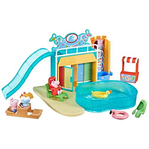 Peppa Pig, Playset Acquapark, playset di Peppa Pig con 2 action figure di Peppa Pig, giocattoli per età prescolare, per bambini e bambine dai 3 anni in su