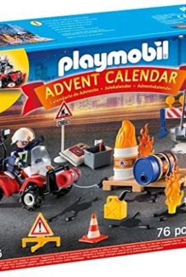 PLAYMOBIL 9486 - Calendario dell'Avvento "Vigili del Fuoco in azione", Dai 4 anni