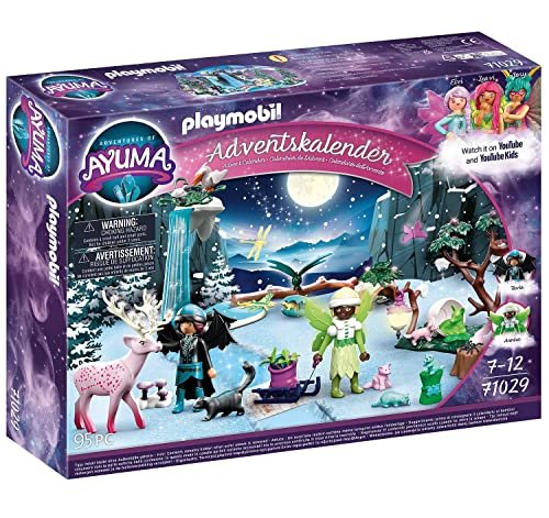 PLAYMOBIL Calendario dell'Avvento 71029 Adventures of Ayuma, Calendario dell'Avvento per Bambini, Accademia delle Fate, Include Fate Giocattolo con Ali Mobili, Giocattolo per Bambini da 7 Anni in su