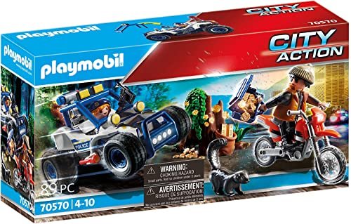 Playmobil City Action 70570, Quad della Polizia con Ladro, dai 4 ai 10 Anni