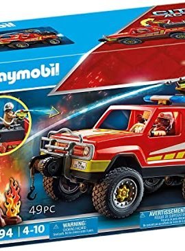 Playmobil City Action 71194 Fuoristrada dei Vigili del Fuoco, Auto dei Pompieri con Lancia Antincendio, Giocattolo per Bambini dai 4 Anni in su