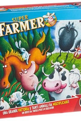 Red Glove - Super Farmer Gioco da tavolo RG2007, 6-100 anni, 6 Tabelloni, 2 Dadi a 12 Facce, 120 Tessere Animali, 4 Cani Piccoli e 2 Cani Grossi di Plastica, Regolamento