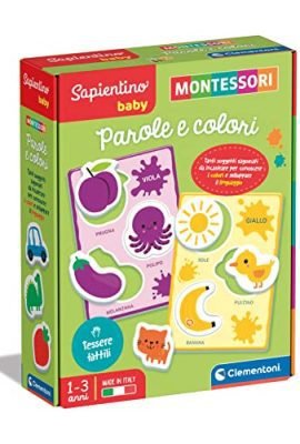 Clementoni- Sapientino Baby Parole e Colori-Gioco Educativo 1 Anno (Versione in Italiano), Giochi Montessori, Made in Italy, Multicolore, 16404
