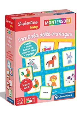 Clementoni- Sapientino Baby Tombola delle Immagini-Gioco Educativo 1 Anno (Versione in Italiano), Giochi Montessori, Made in Italy, Multicolore, 16420