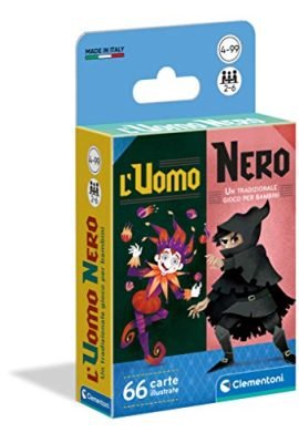 Clementoni- Uomo Nero Mazzo, Carte da Gioco Bambini, 2-6 Giocatori, 5 Anni+, Multicolore, 16299