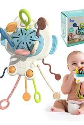 Giocattoli Montessori per Bambini, Anello di Dentizione per Bambini dai 18 Mesi in su, Giocattoli di Attività Sensoriale in Silicone per Bambini e Bambine, Giocattoli Fidget per Bambini Gatto Spaziale