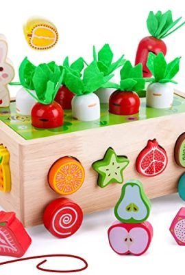 Giochi Legno Bambini 1 2 3 Anni, Giochi Montessori Cubo Multiattivita Legno Gioco, Giocattoli Trainabili Legno Interattivo Giocattoli Educativi, Regalo di Compleanno/Natale per Bambini
