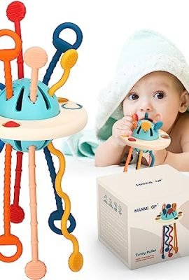 Giochi Montessori 1 anno, Neonato 6-9 Mesi UFO, Food Grade Silicone Bambini, Regali Giocattoli Attività da Viaggio