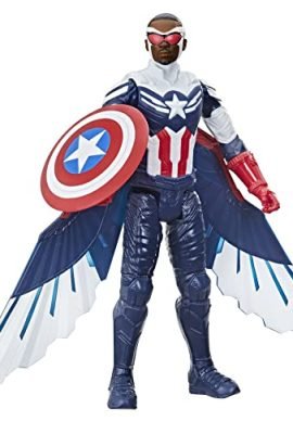 Hasbro Avengers Titan Hero Capitan America, action figure di Captain America da 30 cm, include ali, per bambini dai 4 anni in su