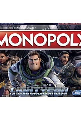 Hasbro Gaming Monopoly Edizione Lightyear Di Disney Pixar, Gioco Da Tavolo, Regali Per Bambini Dagli 8 Anni In Su, Multi, Taglia Unica