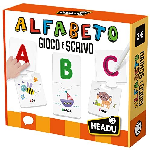 Headu Alfabeto Gioco E Scrivo Con Il Metodo Delle Lettere A Incavo It29600 Gioco Educativo Per Bambini 3-6 Anni Made In Italy