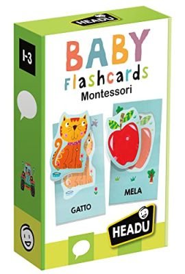 Headu Baby Flashcards Montessori Ascolta E Pronuncia Le Prime Parole It21666 Gioco Educativo Per Bambini 1-3 Anni Made In Italy